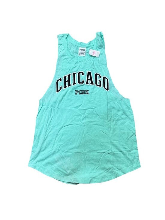 Victoria's Secret Tops - Victoria Secret Pink Chicago Muscle Tank Top XS Mint Green Racerback 100% Cotton